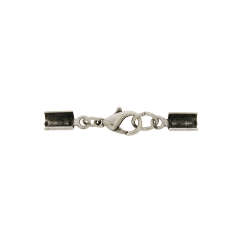 Cierre mosquetón 12mm + 2 terminales para cordón de Ø 3mm