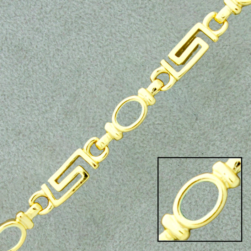 [920510000] Chaîne en laiton pour pierre ovale cristal largeur 6mm
