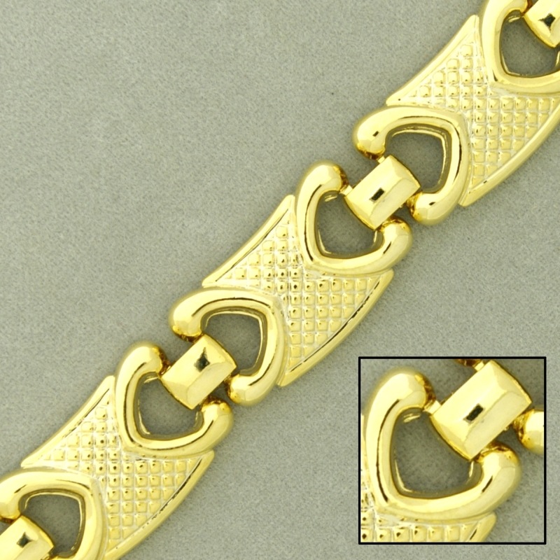 [523600000] Brass chain width 13mm. Brass sheet link.