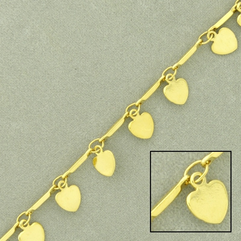 [528560000] Chaîne en laiton pendentifs coeur largeur 1,8mm