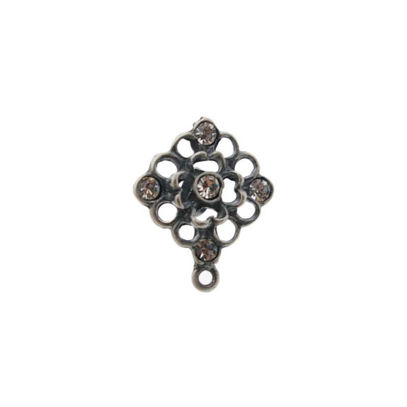 [919800000] Rhombus ear stud 22x19mm to 5 PP25 strass with loop