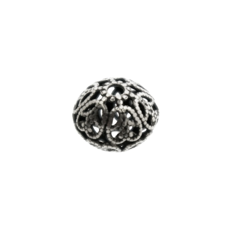 [121840000] Metal bead 14x7,5mm. Hole Ø 1,5mm