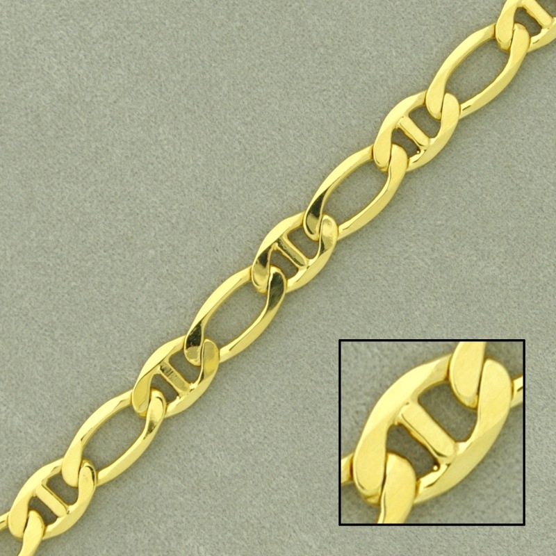 [527860000] Cadena de latón laminada eslabón marino ancho 5,6mm