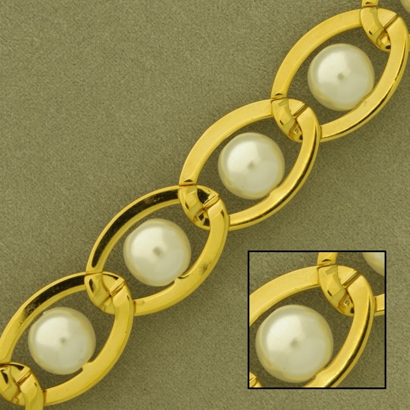 [523750000] Chaîne en laiton à  maille fantaisie largeur 13mm