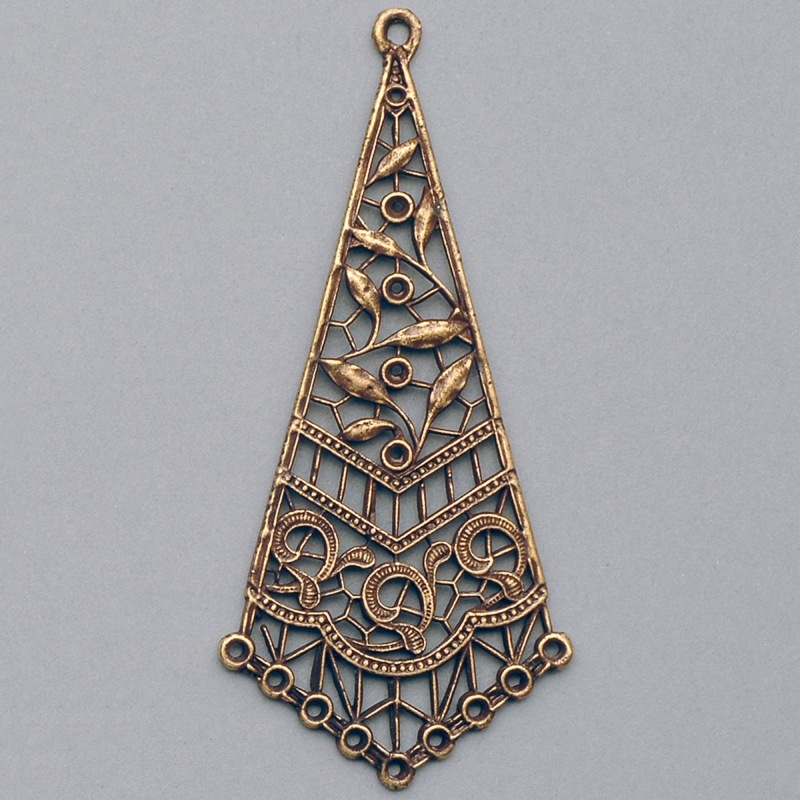 [113300000] Filigree finding 70x33mm with 5 sockets to strass