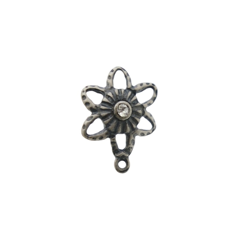[919870000] Flower ear stud Ø 11mm to PP19 strass with loop