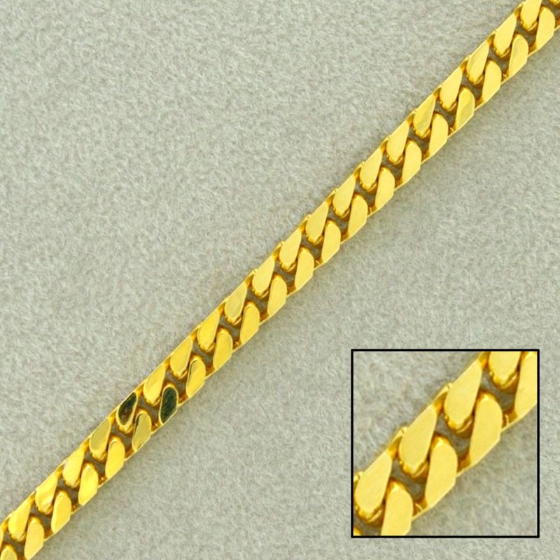 [527980000] Chaîne en laiton gourmette diamantée 4 faces.  Largeur 4,2mm