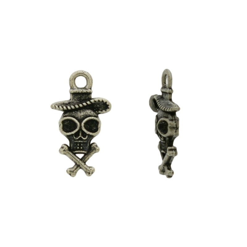 [120600000] Pendentif crà¢ne pirate 18x11mm