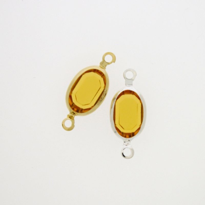 Oval strass 8x12mm topaz colour. Length 21mm