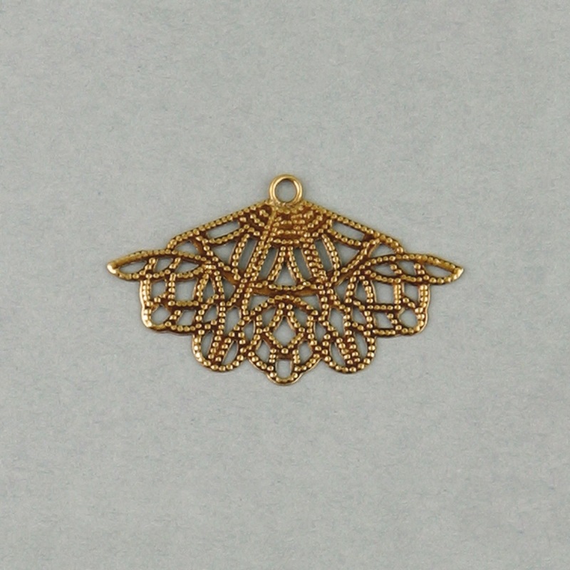 [115410000] Pendentif filigree éventail 1 anneau 25x43mm