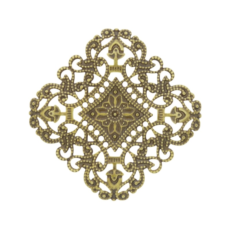 [121520000] Pendentif filigree carré 49x49mm