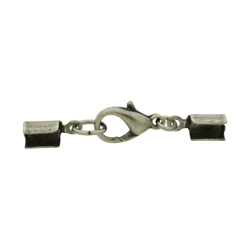 [915940000] Set fermoir mousqueton 14mm + 2 embouts à écraser pour cordon Ø 4mm