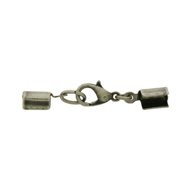 [112930000] Set lobster clasp 12mm + 2 crimp ends to Ø 4mm cord