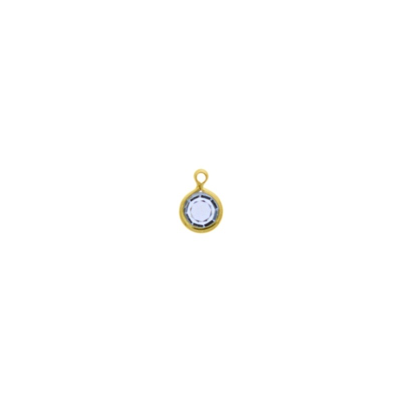 [124061300] Monture strass ronde Ø6mm avec anneau. Couleur Sapphir clair.