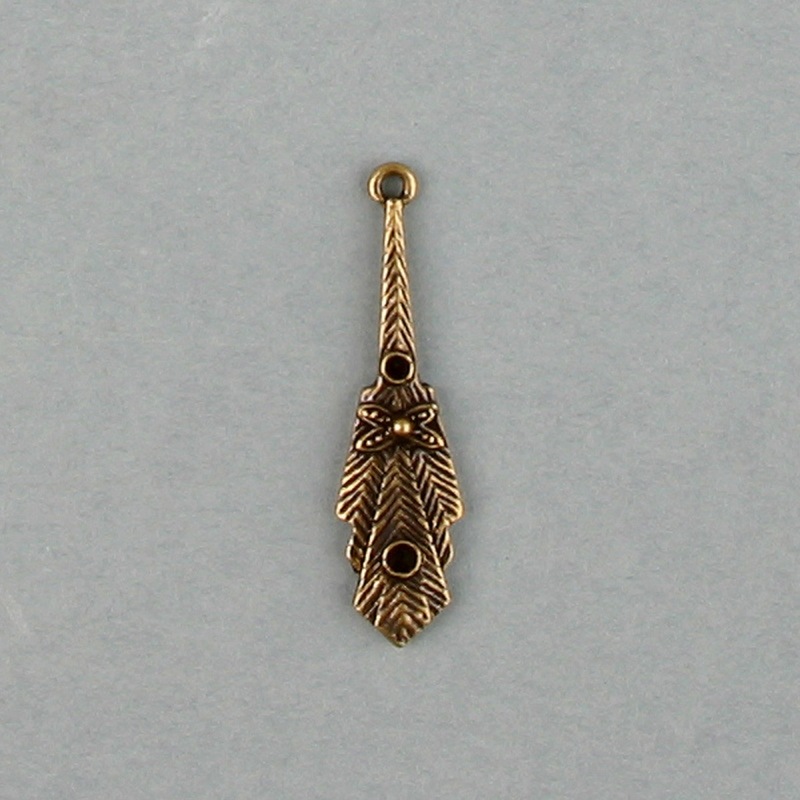 [119370000] Filigree finding 35x10mm with 2 sockets to strass