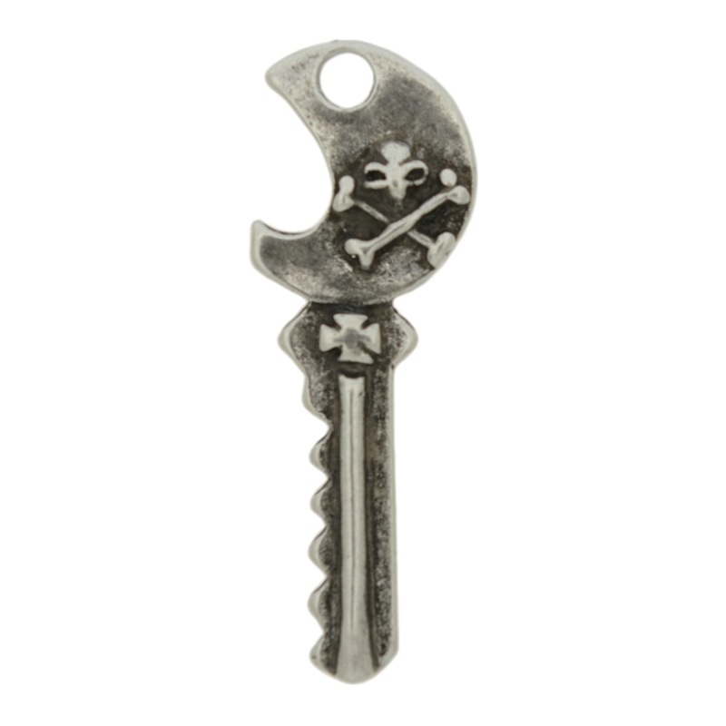 Pendentif clef têt de mort 37x13mm