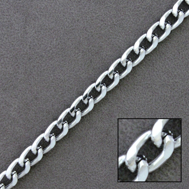 Chaine en aluminium argenté largeur 5,6mm