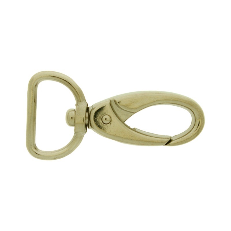 [640471900] Mosquetón de zamak niquelado para bolso con paso de 19mm.