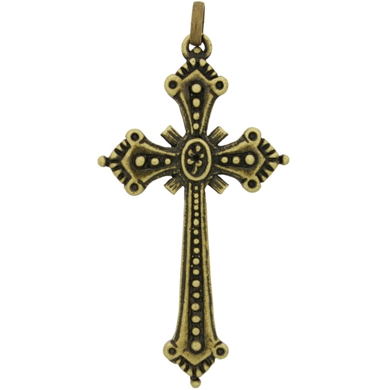 [115870000] Pendentif croix 80x40mm avec bélià¨re