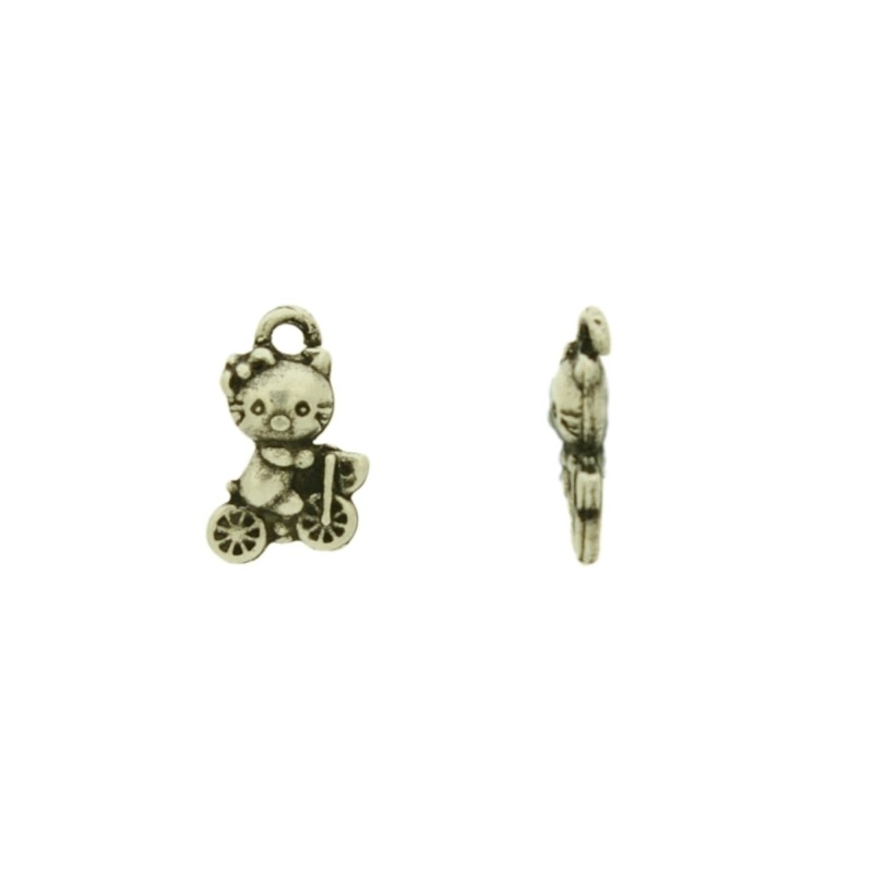 [120470000] Pendentif chat vélo 12x8mm