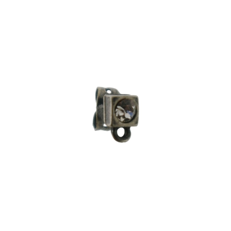 [917230000] Square 5x5mm ear stud to PP27 strass with loop