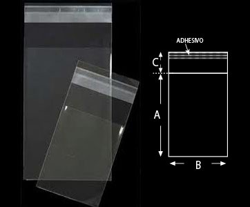 [941200000] Sachet de plastique PP adhésive 60 x 40 x 0,03+40 mm