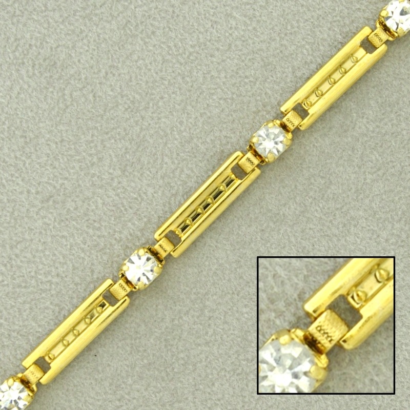Bead brass chain width 4mm