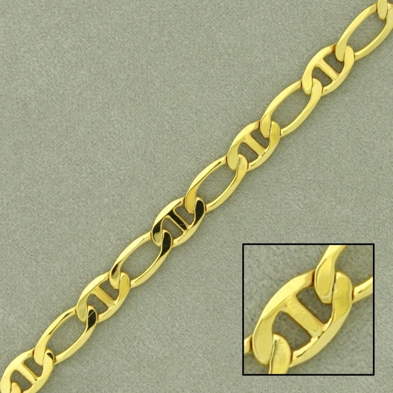 Cadena de latón laminada eslabón marino ancho 4,8mm
