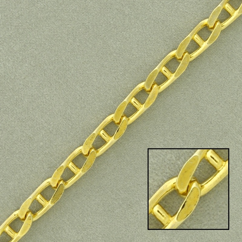 [523780000] Cadena de latón lapidada eslabón marino ancho 4,5mm