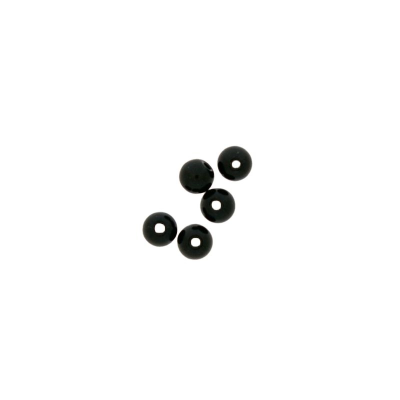 [445030200] Boule de verre Ø3mm couleur noir. Avec trou passant.
