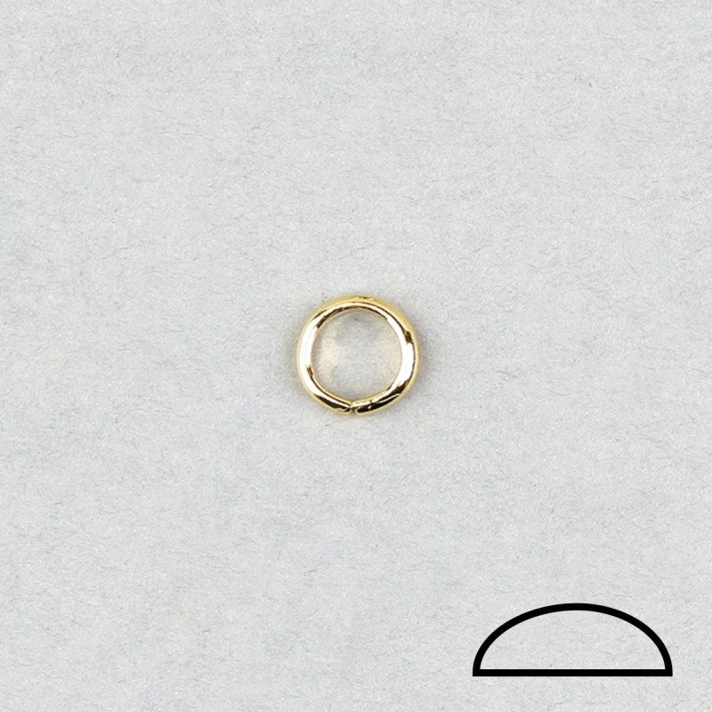 Jumpring open Ø 7,6x1,6mm. Half round wire.