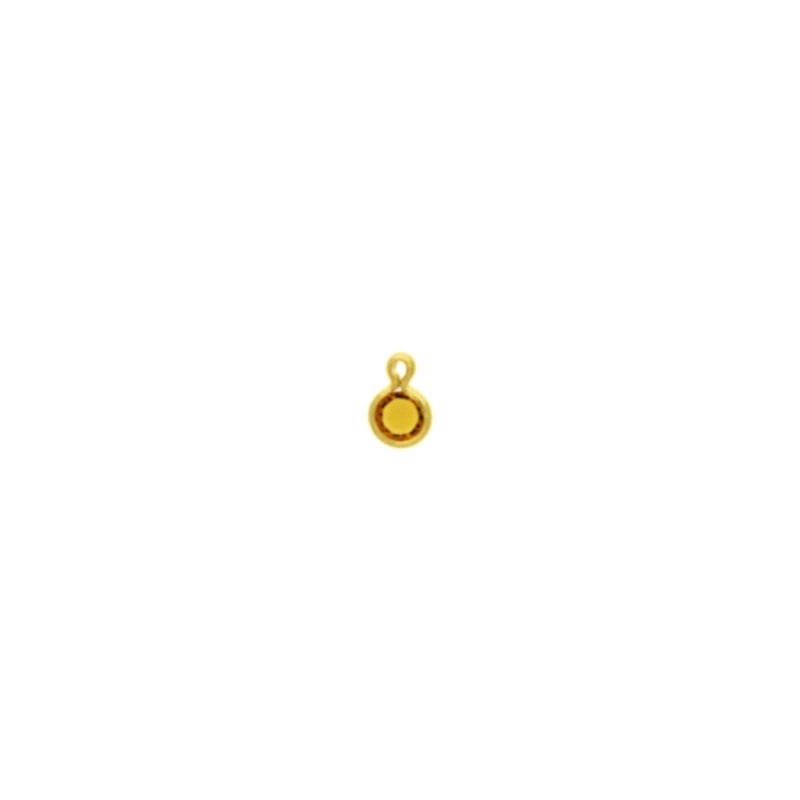 [124040400] Round strass setting Ø4mm with ring. Topaz colour.