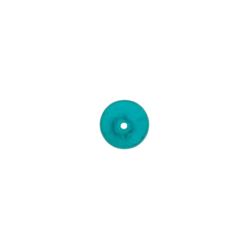 Blue zircon colour glass ball Ø8mm. With two holes.