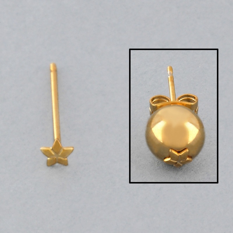 [111752300] Clou d'oreille étoile Ø3,8mm pour perle 6 - 12mm