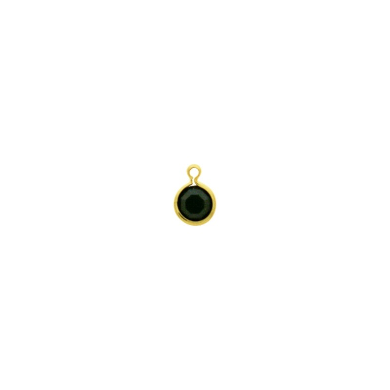[124060200] Round strass setting Ø6mm with ring. Jet colour.