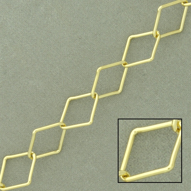 [529060000] Cadena de latón eslabón rombo ancho 10,3mm