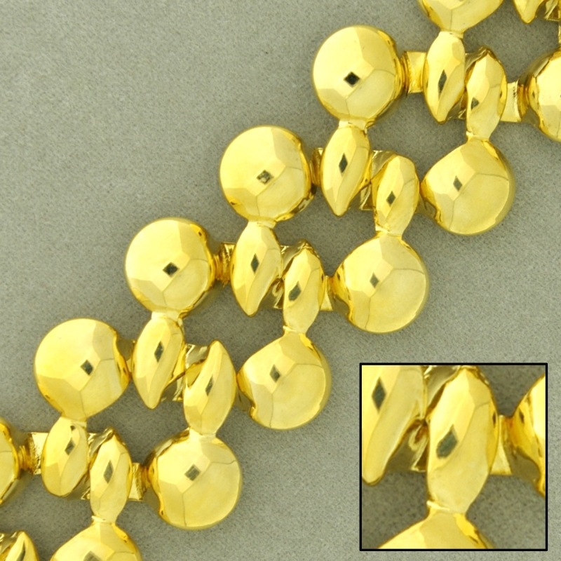Cadena de latón ancho 22mm. Eslabón de chapa.
