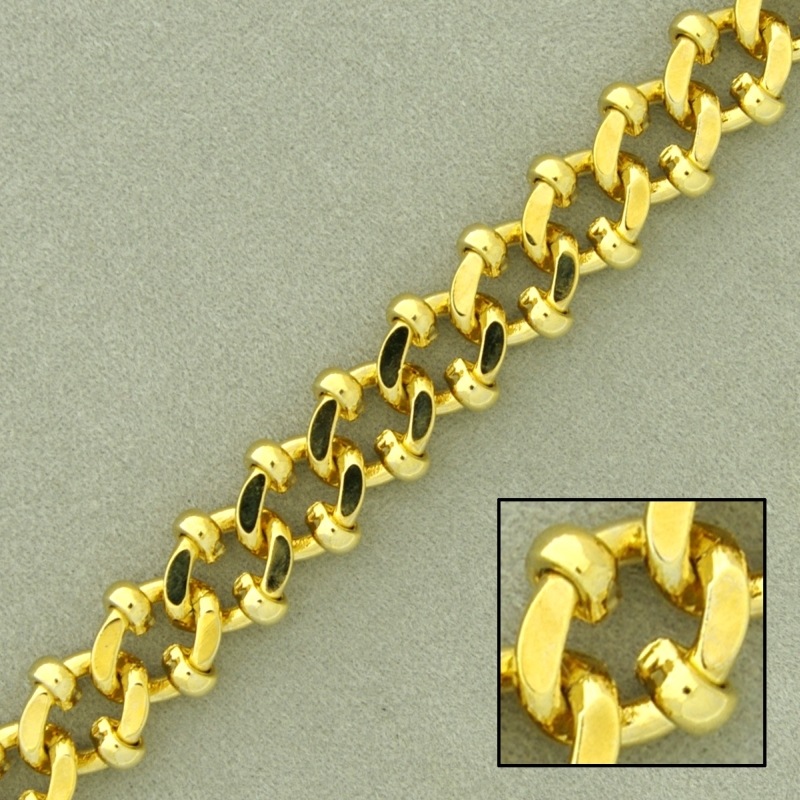 [522970000] Cadena de latón barbada lapidada ancho 11mm