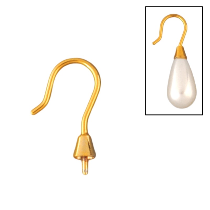 [630520000] Crochet d'oreille 21x12mm avec coupelle Ø4,5mm pour perle larme