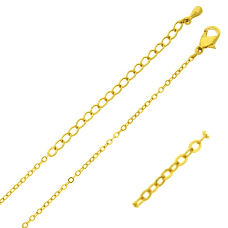 [542380000] Ras-du-cou longueur 47cms réglable. Chaîne du laiton largeur 1,6mm.