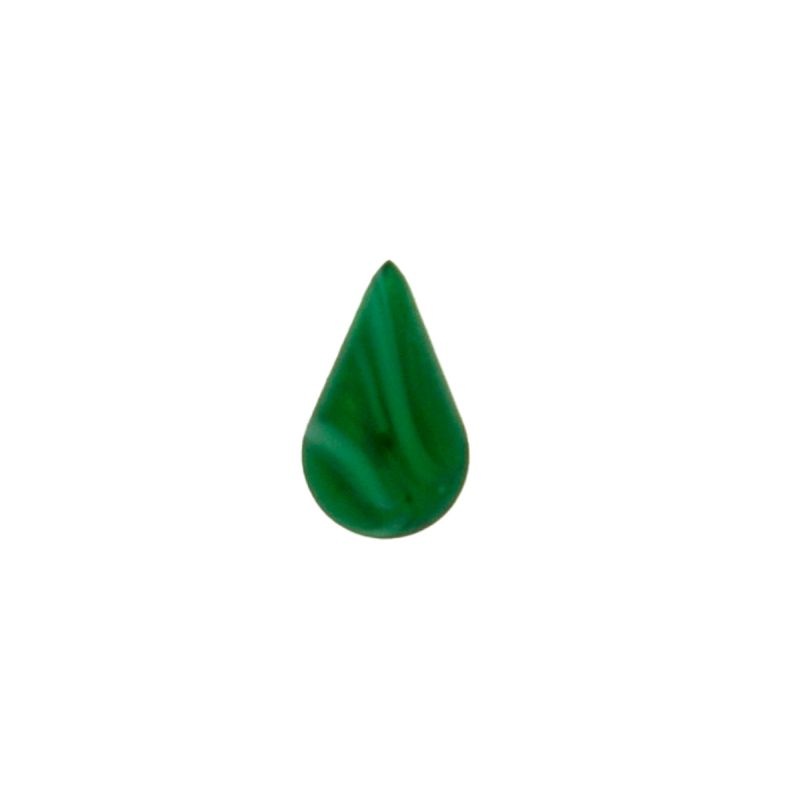 [750520900] Pierre cabochon larme 6x10mm base plate couleur émeraude