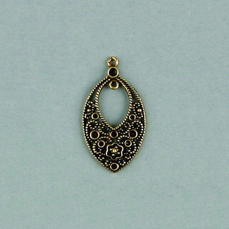 [116620000] Filigree finding 45x25mm with 15 sockets to strass
