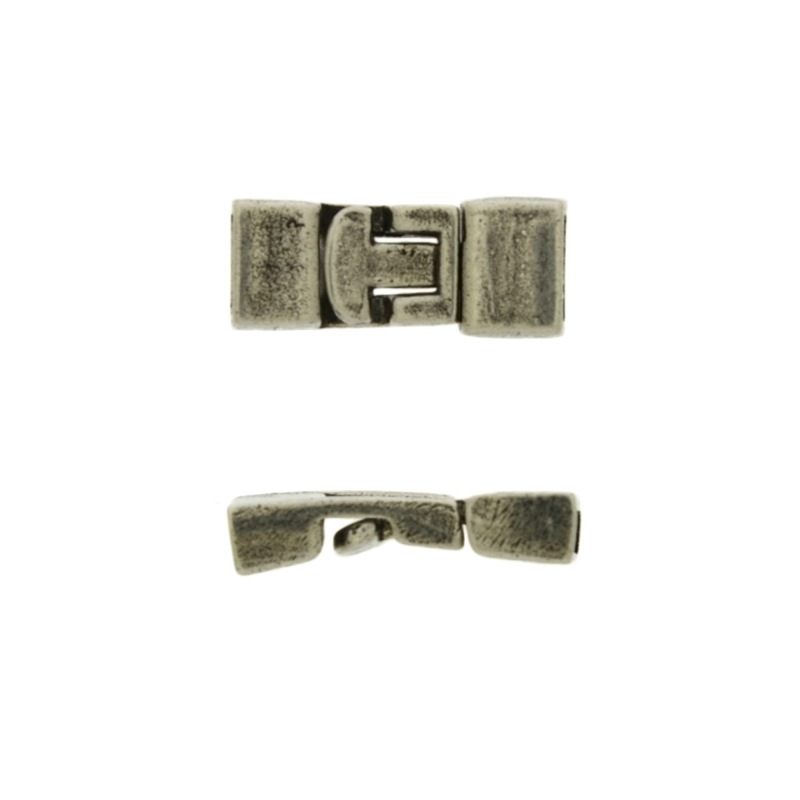 [218480800] Pewter clasp 8x21mm to ribbon 6x2mm