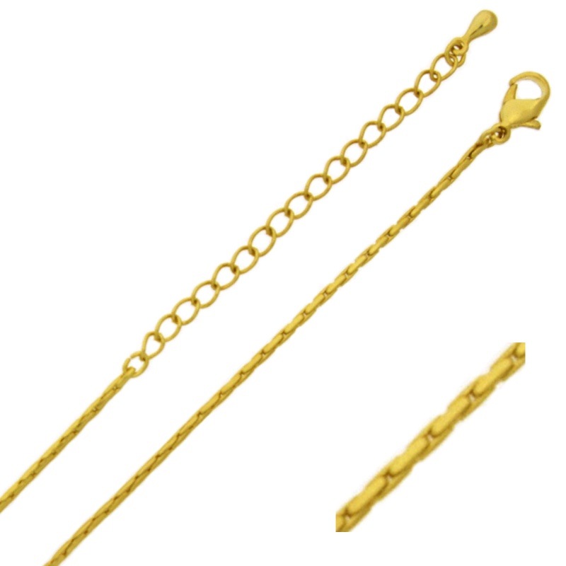 Choker necklace 47 cms adjustable. Brass chain width 1,3mm.