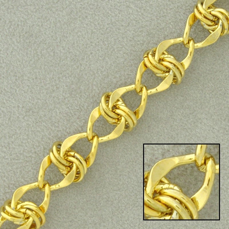 Cadena de latón eslabones grandes ancho 9,1mm