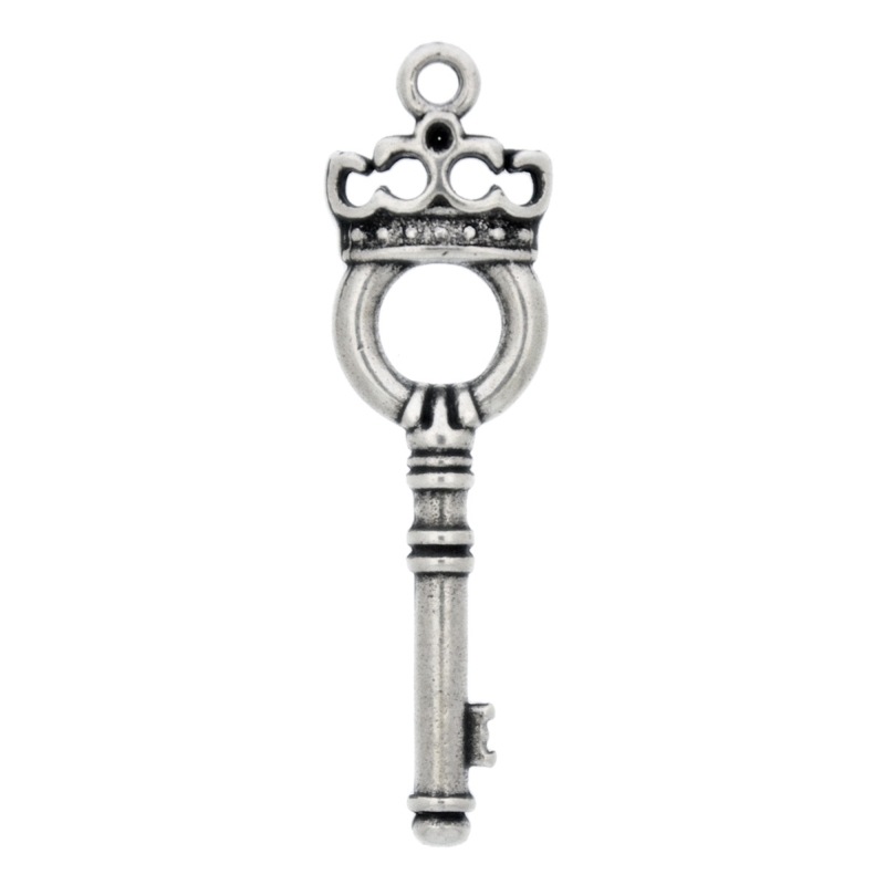 Pendentif clef couronne 44x13mm