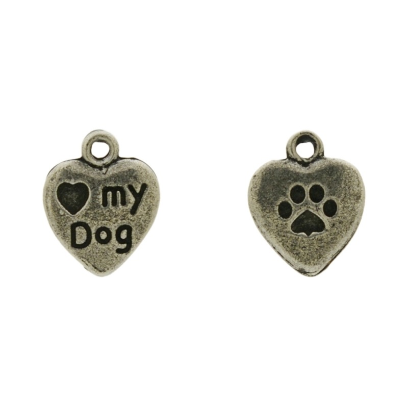 [120580000] Pendentif coeur my dog" 15x12mm"