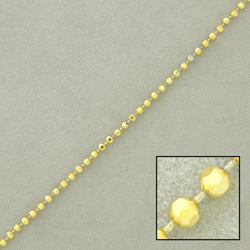 Brass ball chain diamond cut width Ø 1,5mm