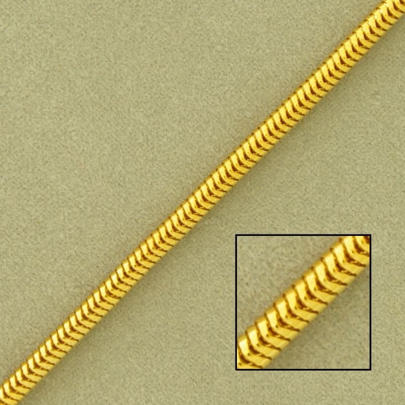 [520743200] Chaîne en laiton serpent creuse largeur 3,2mm