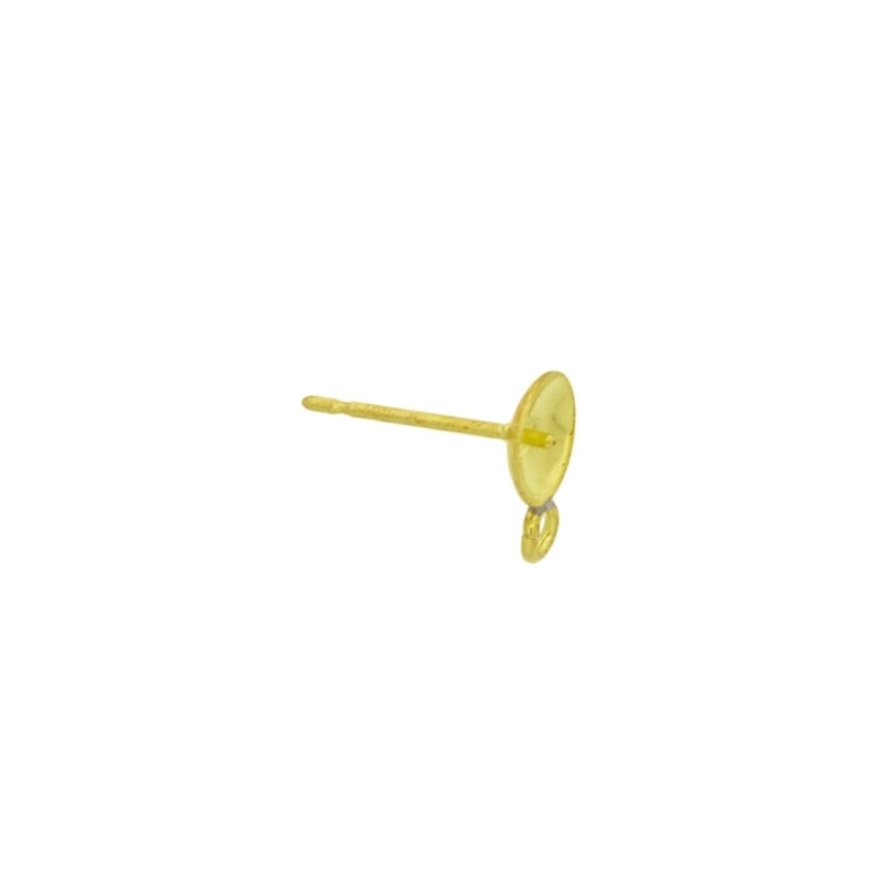 [117560600] Clou d'oreille avec coupelle Ø6mm et anneau pour perle ronde 7 et 8mm.